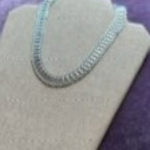 Monet Vintage Silver Plated Wide Interlocking Chain Choker 1960s-1970s - Picture 4 of 4